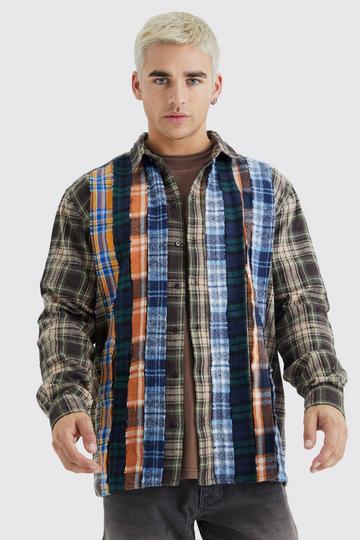 Oversized Layered Multi Flannel Shirt multi