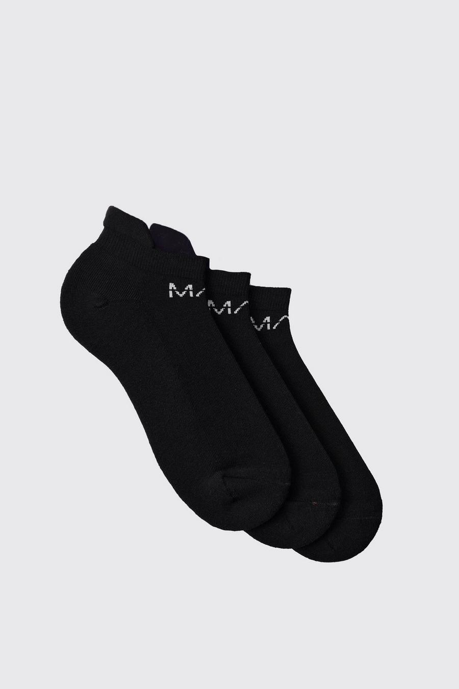 Black Pack Man Active Gym Cushioned Trainer Sock