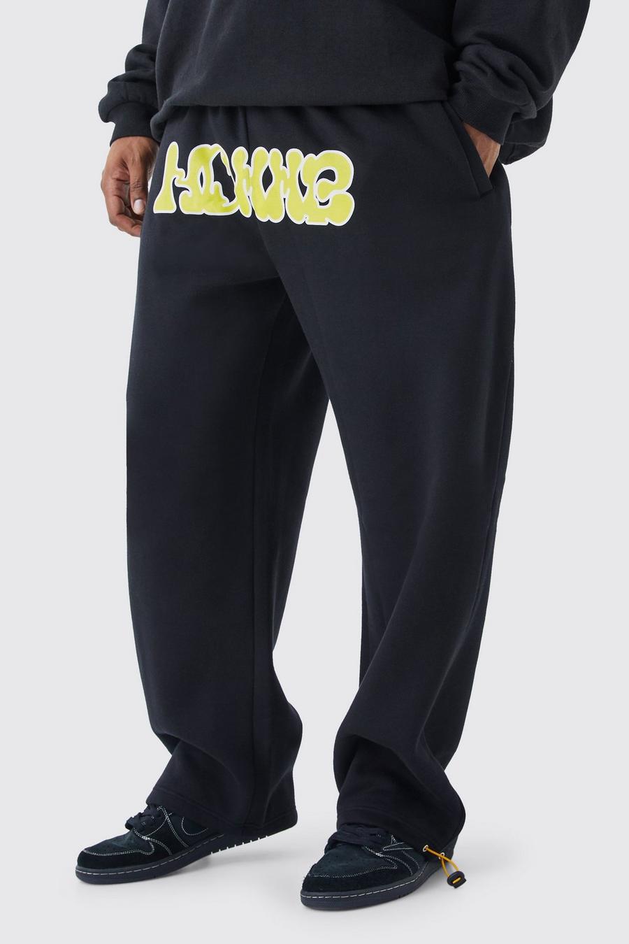 Pantalón deportivo Plus oversize con etiqueta Homme, Black