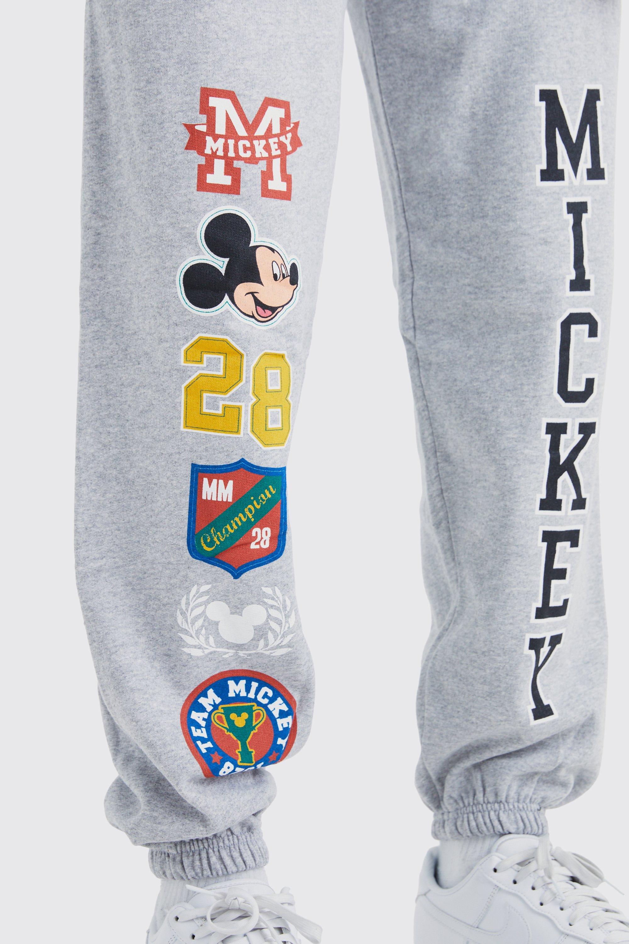 Printed joggers - Grey marl/Mickey Mouse - Men