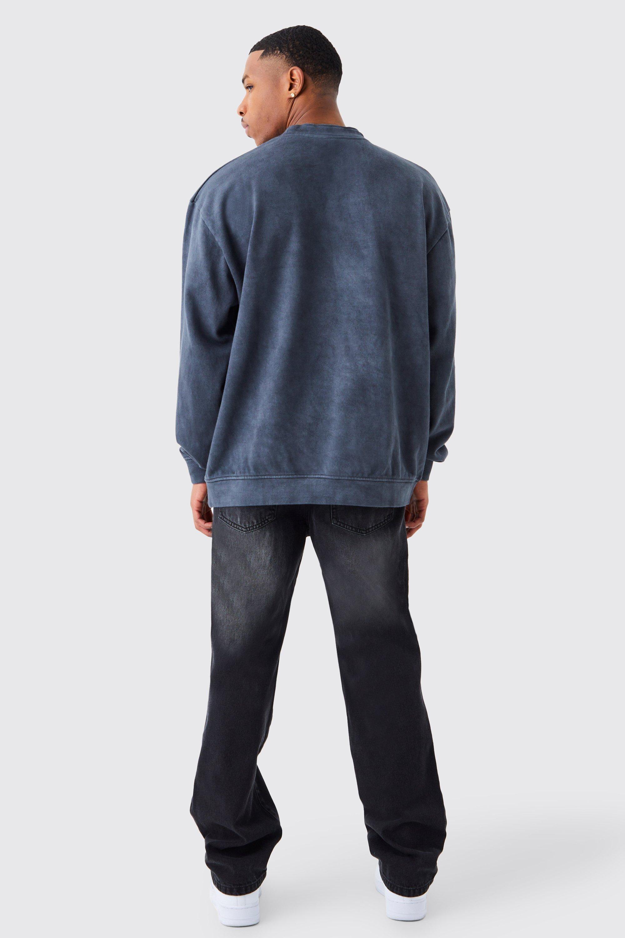 Sudadera Oversized Fit - Azul/Metallica - Men