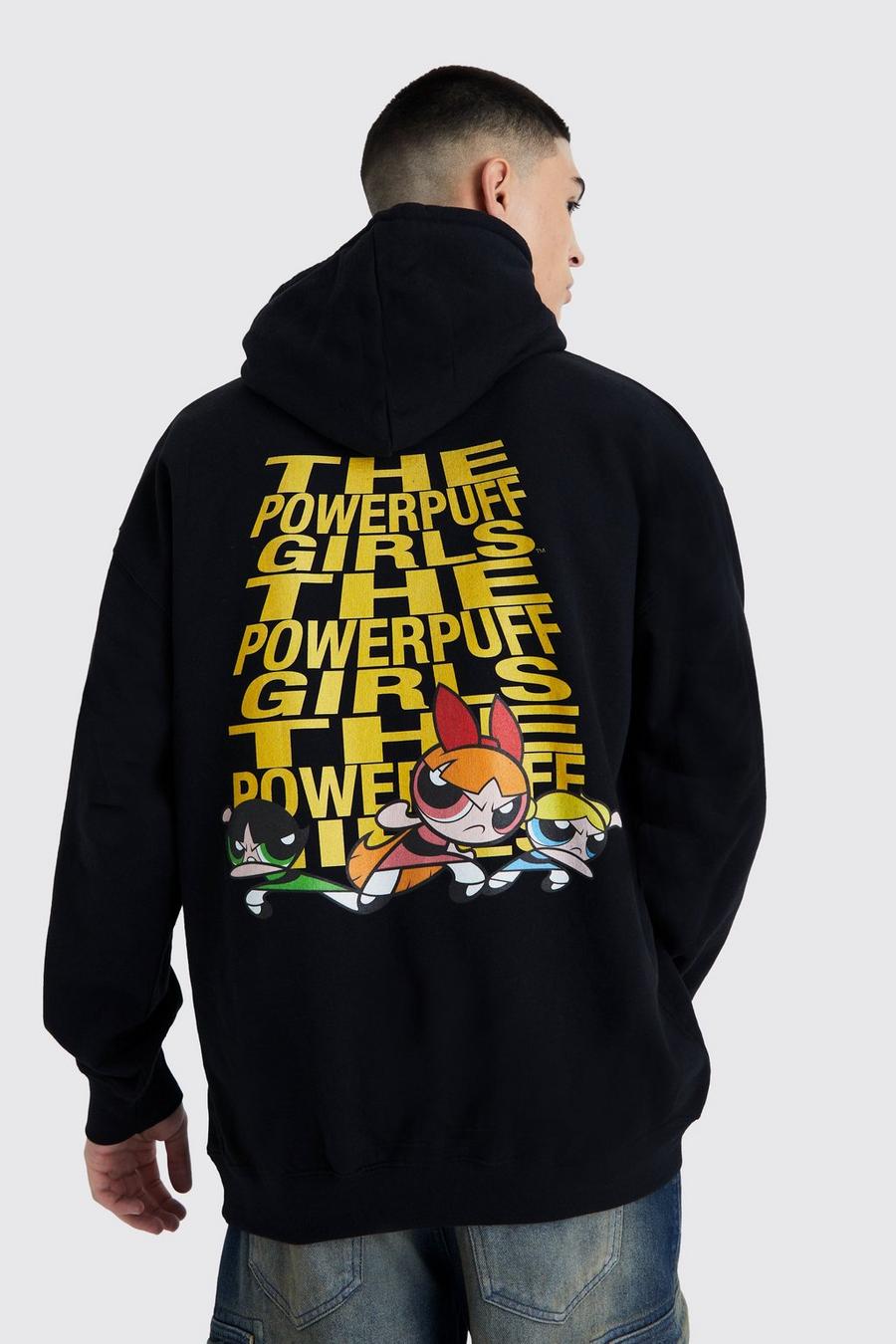 Black Oversized Powerpuff Girls License Hoodie image number 1