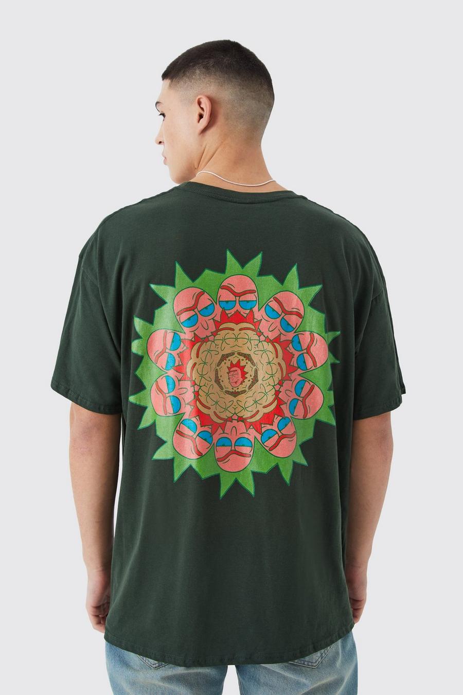 Green Oversized Rick And Morty License T-shirt image number 1