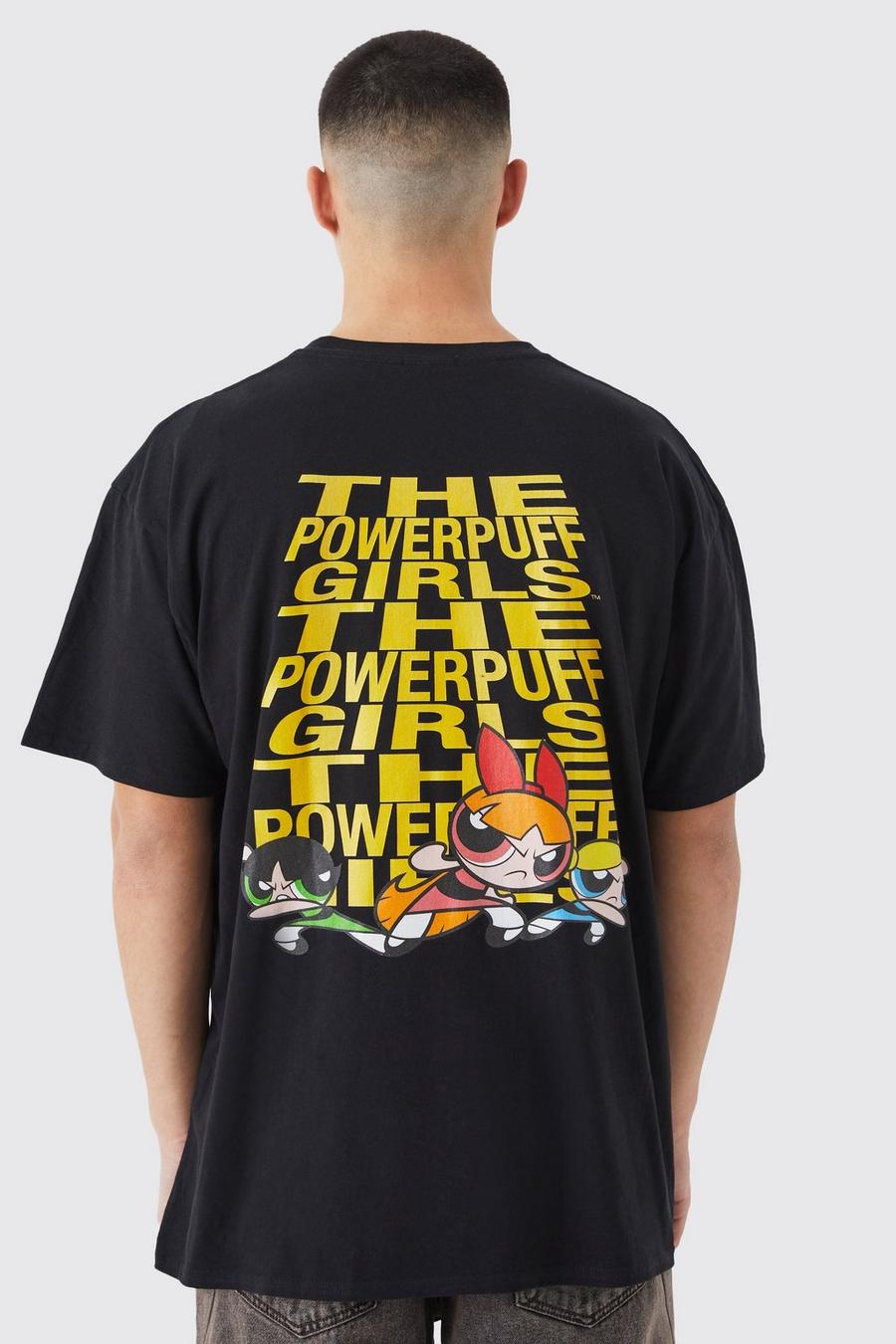 Black Oversized Powerpuff Girls License T-shirt