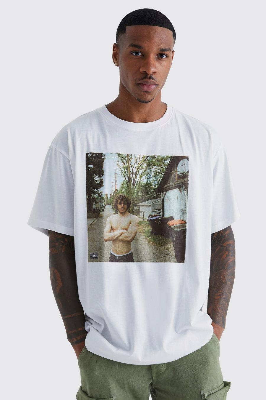 Camiseta oversize con estampado de Jack Harlow, Sand image number 1