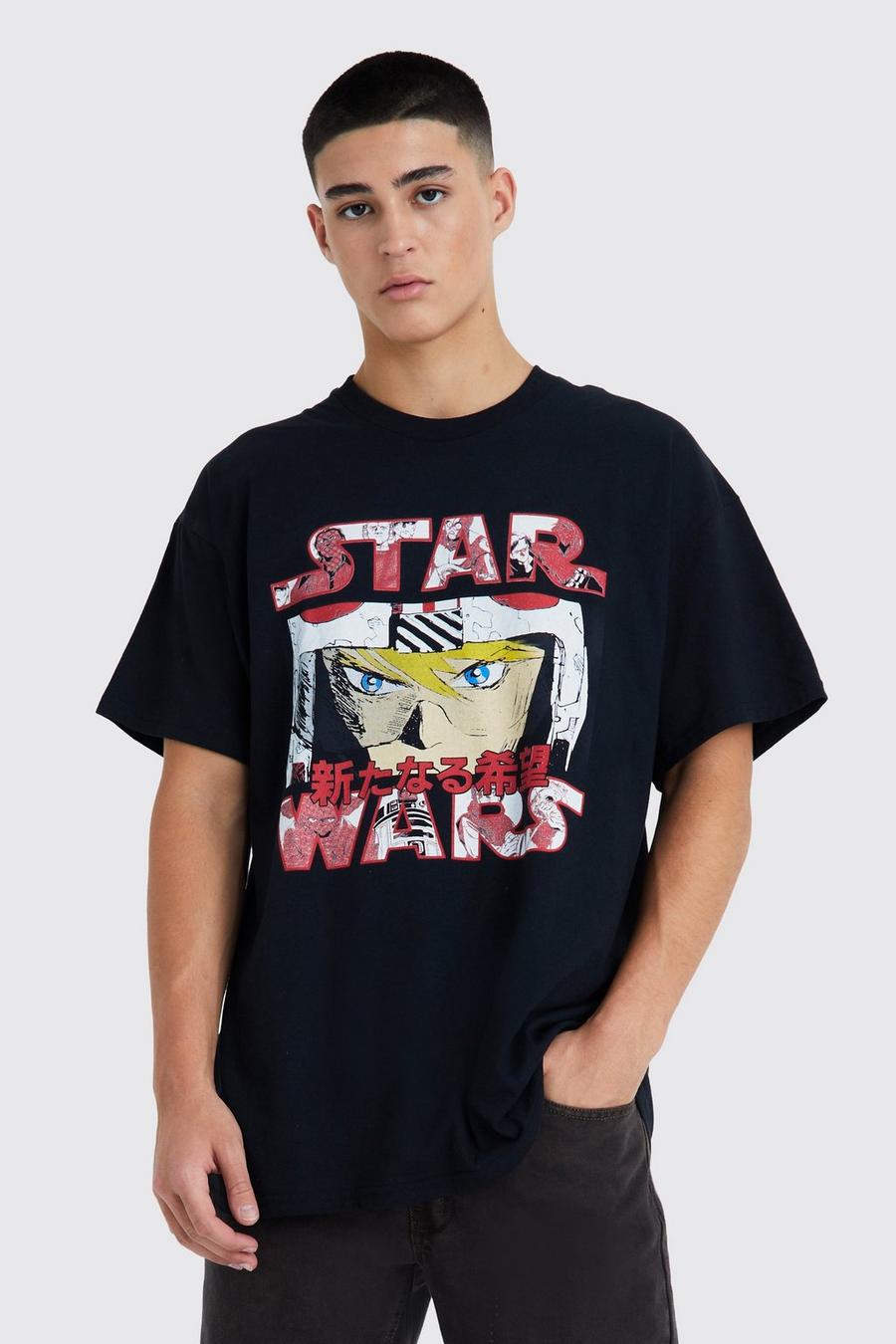 Black Oversized Star Wars License T-shirt image number 1