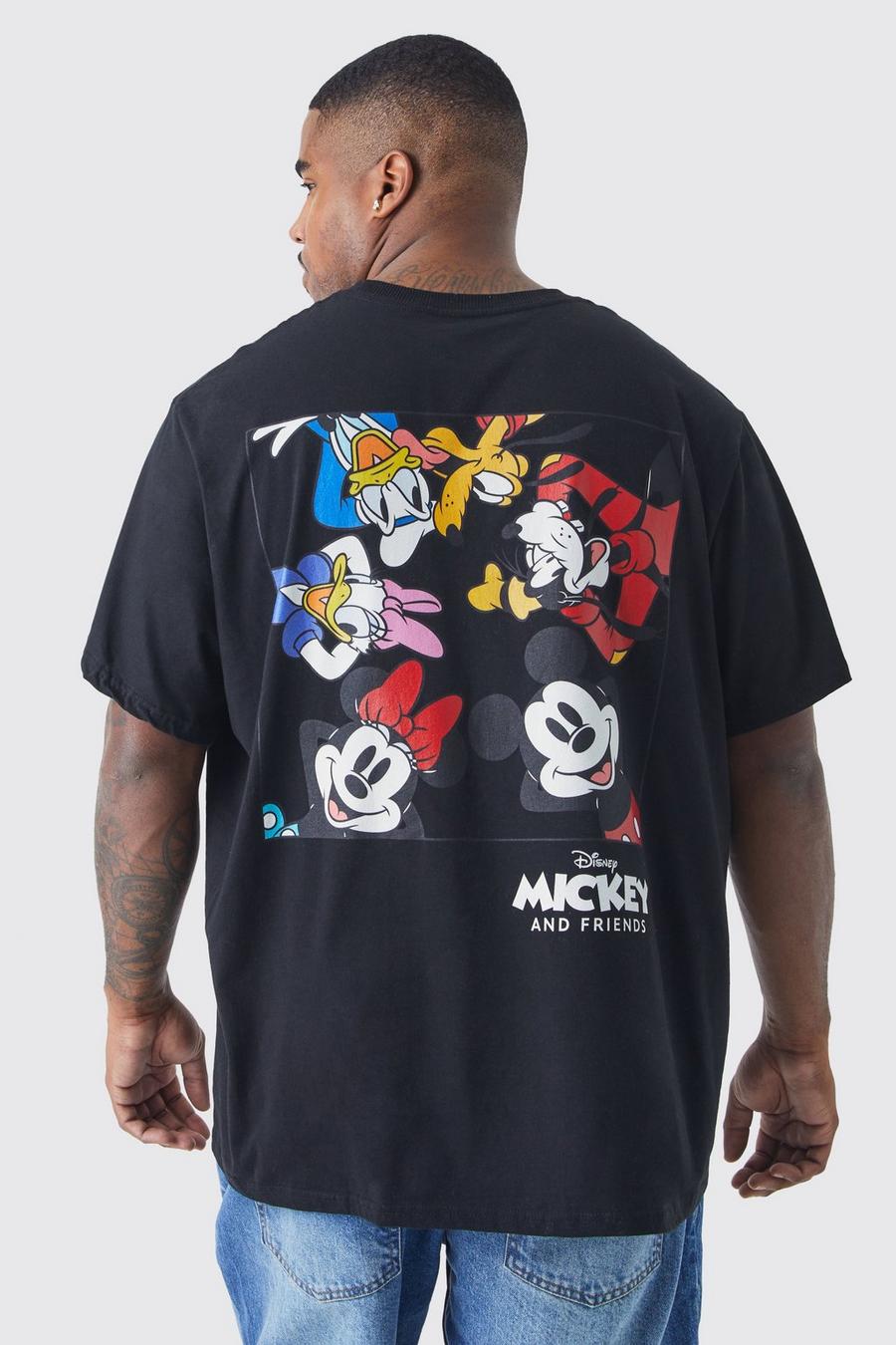 Plus T-Shirt mit lizenziertem Mickey Mouse Print, Black