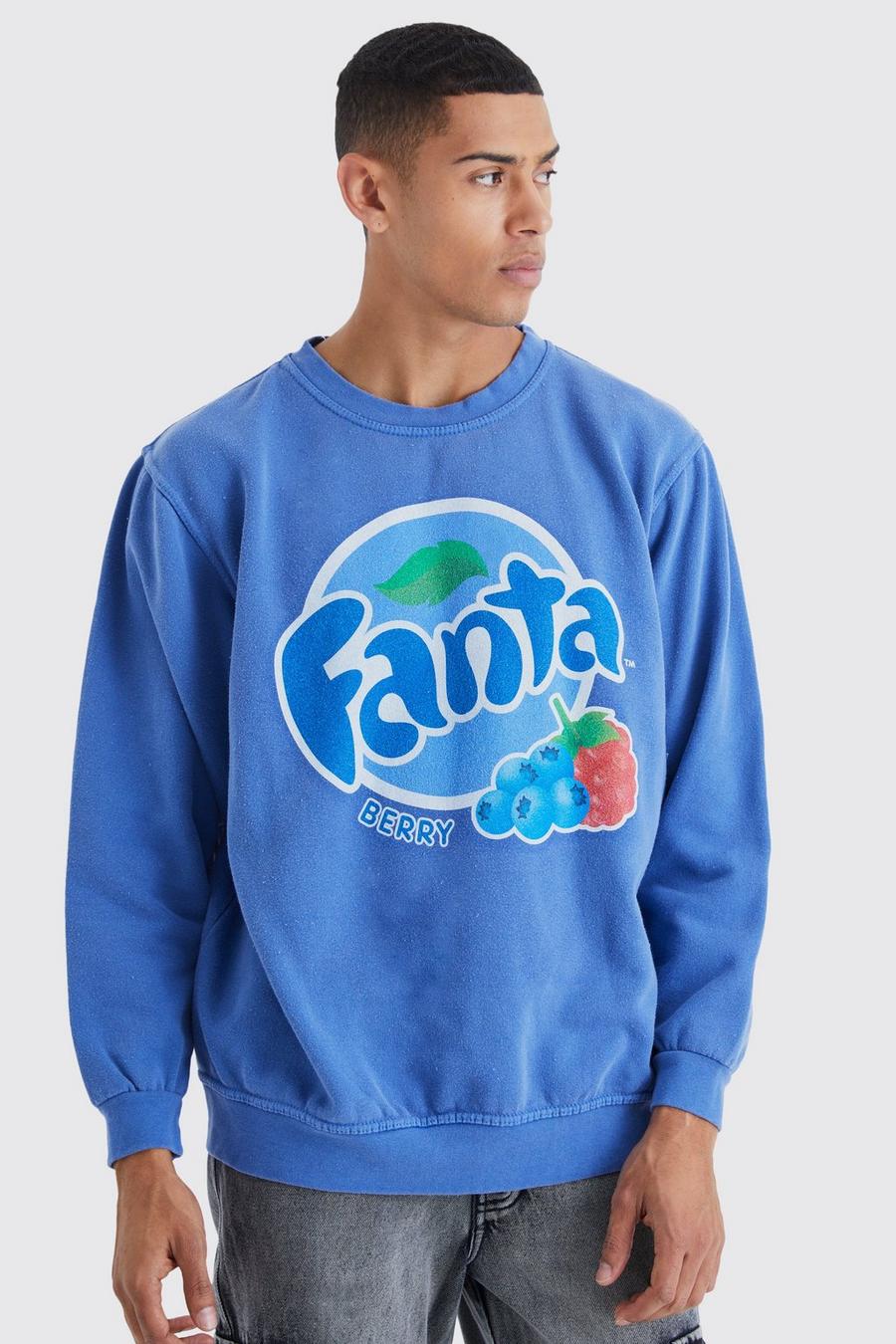 Blue Oversized Fanta Berry Wash License Sweatshirt image number 1