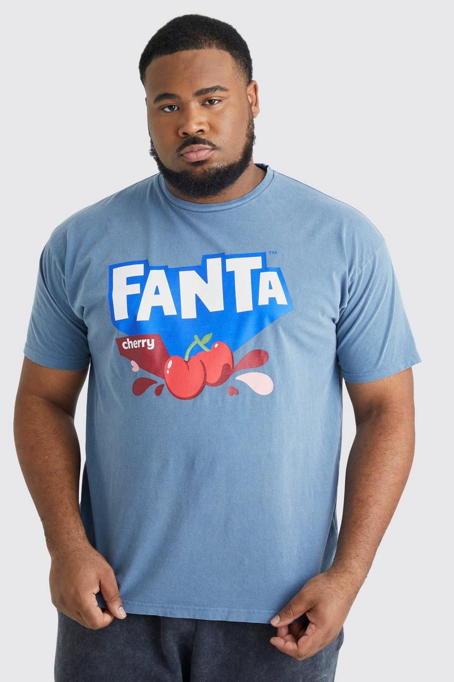 Plus T-Shirt mit lizenziertem Fanta Cherry Print, Navy image number 1
