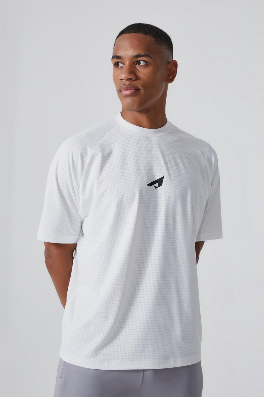 T-shirt de sport oversize en mesh, White blanc