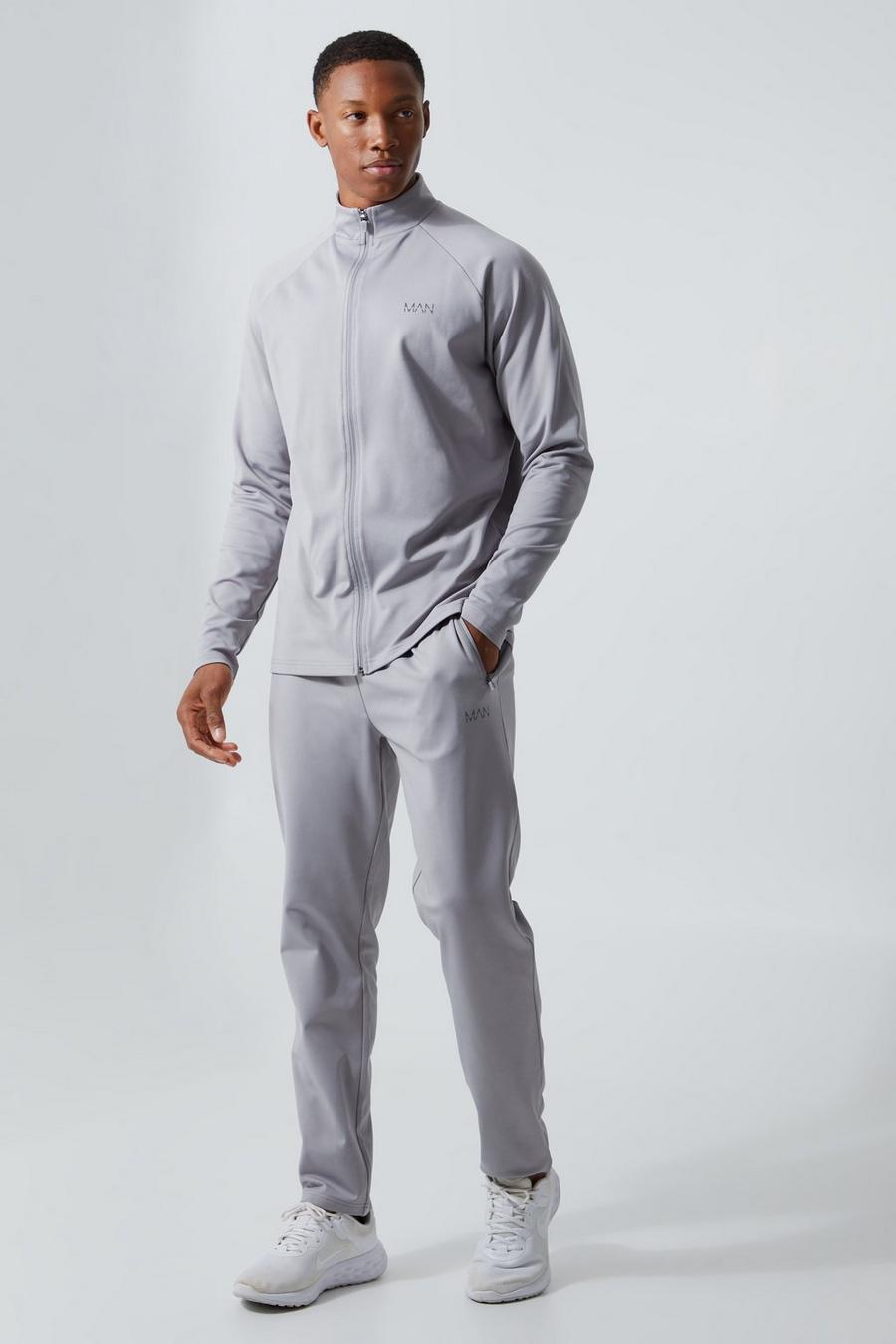 Man Active Trainingsanzug mit Trichterkragen, Light grey
