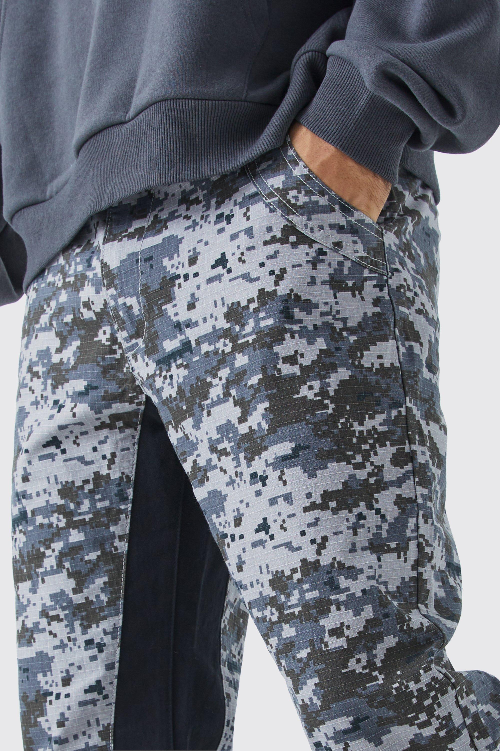 Straight leg Flare Colour Block Camo Trouser