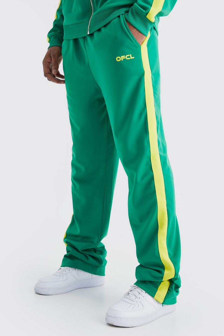 Pantaloni tuta Tall rilassati in tricot con zip, Green image number 1