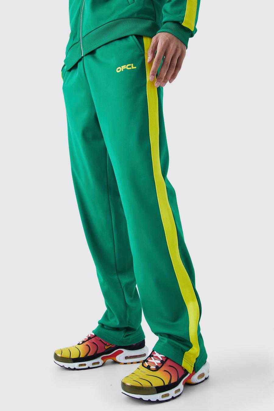 Pantaloni tuta rilassati in tricot con zip, Green image number 1