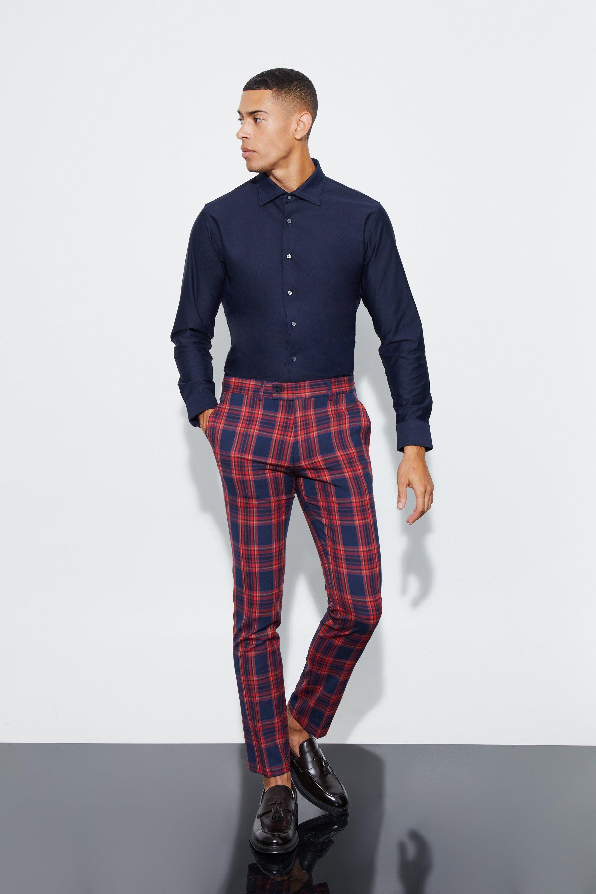 Slim fit tartan trews sale