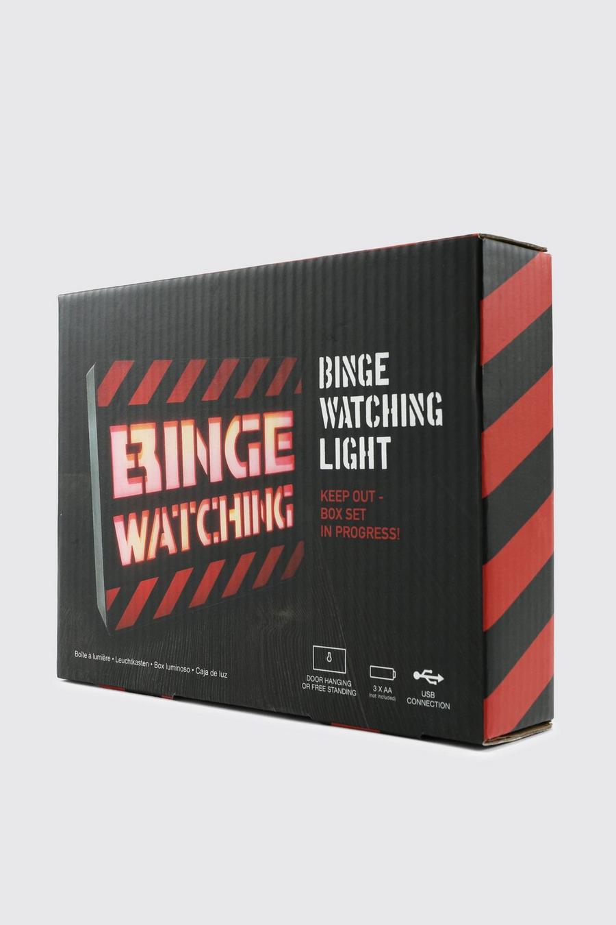 Décoration lumineuse à slogan Binge Watching - Format A5, Clear