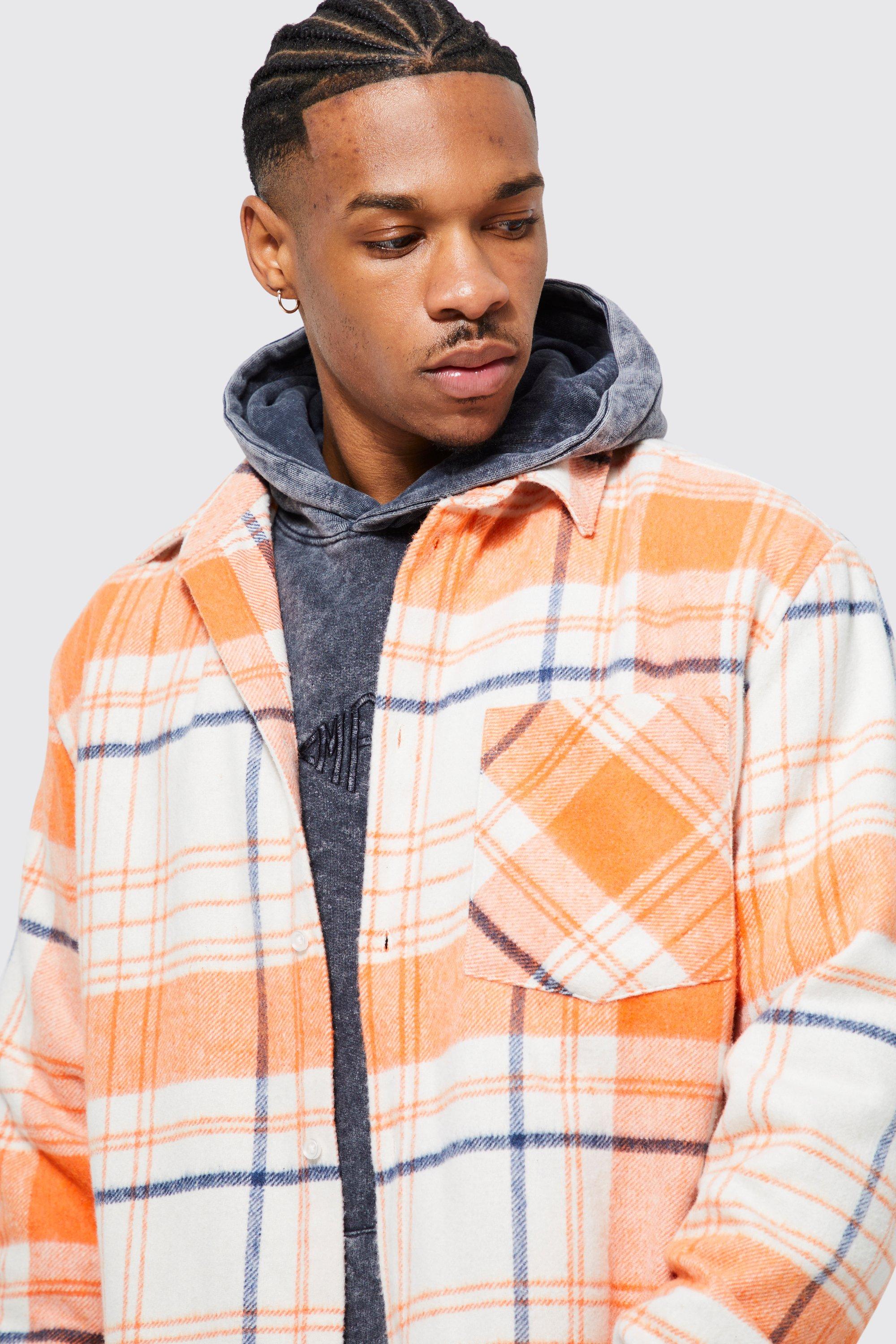 Oversized Flannel Graphic Shirt Jacket
