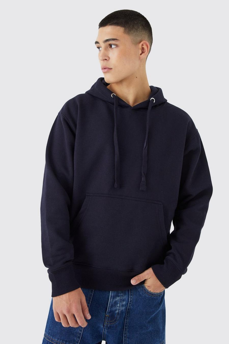 Navy Oversize hoodie i tjockt tyg image number 1