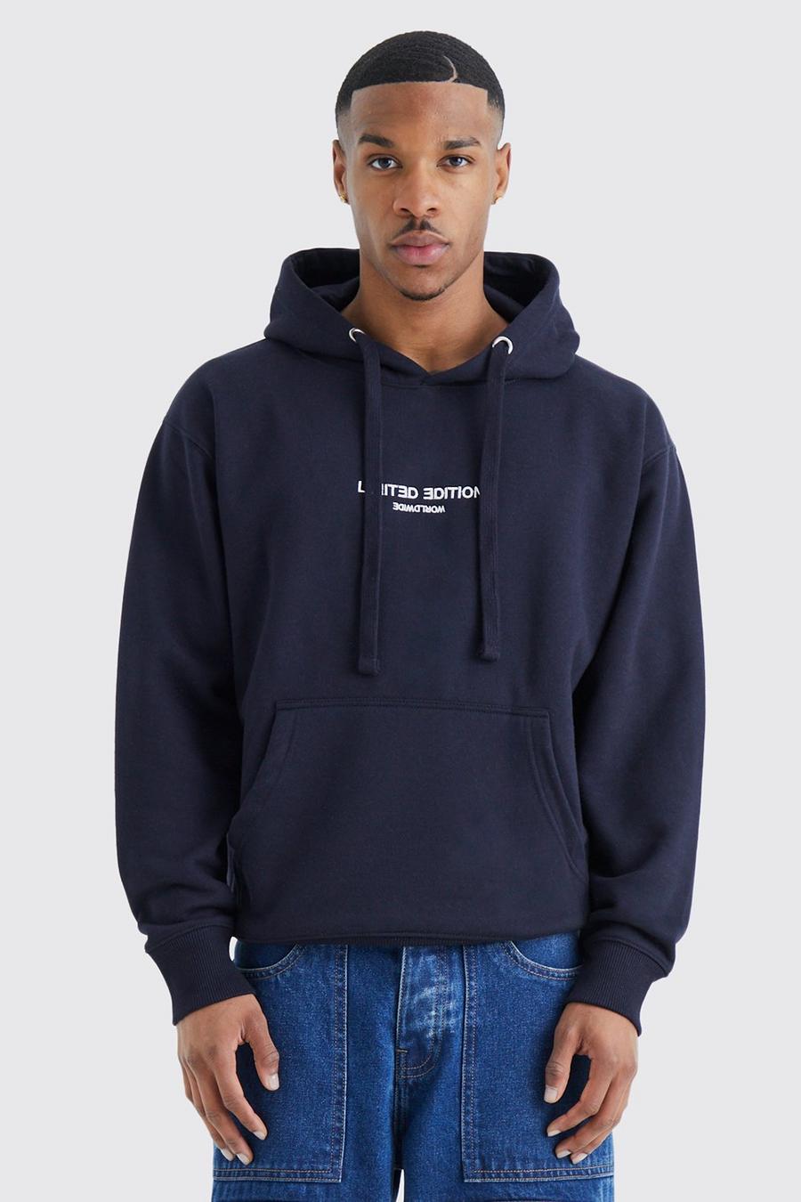 Navy Limited Oversize hoodie i tjockt tyg image number 1
