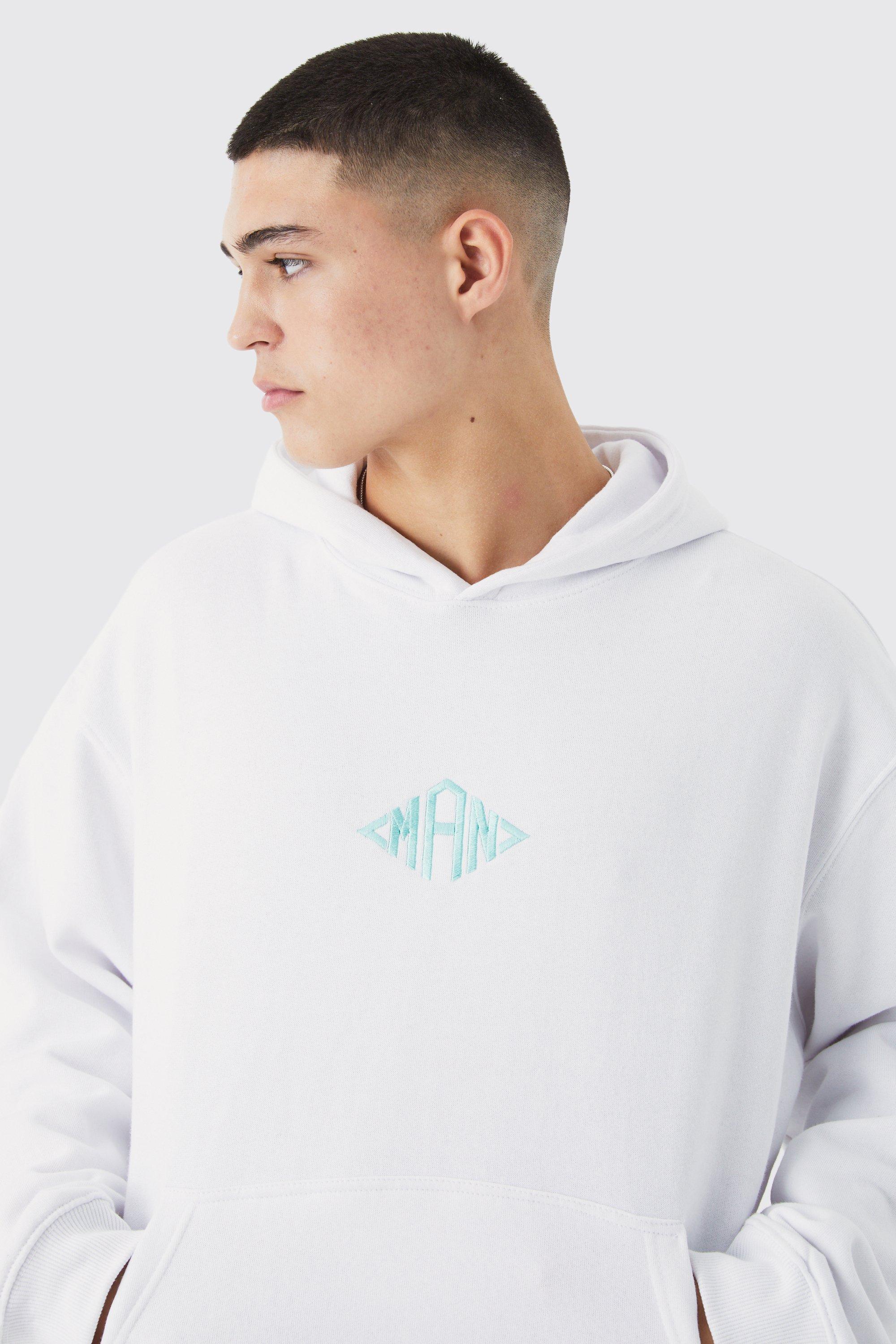 White hoodie boohoo sale