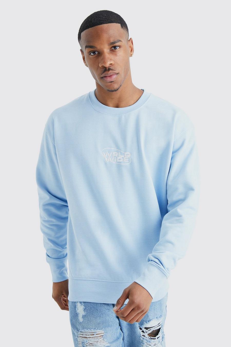 Oversize Worldwide Sweatshirt, Light blue image number 1
