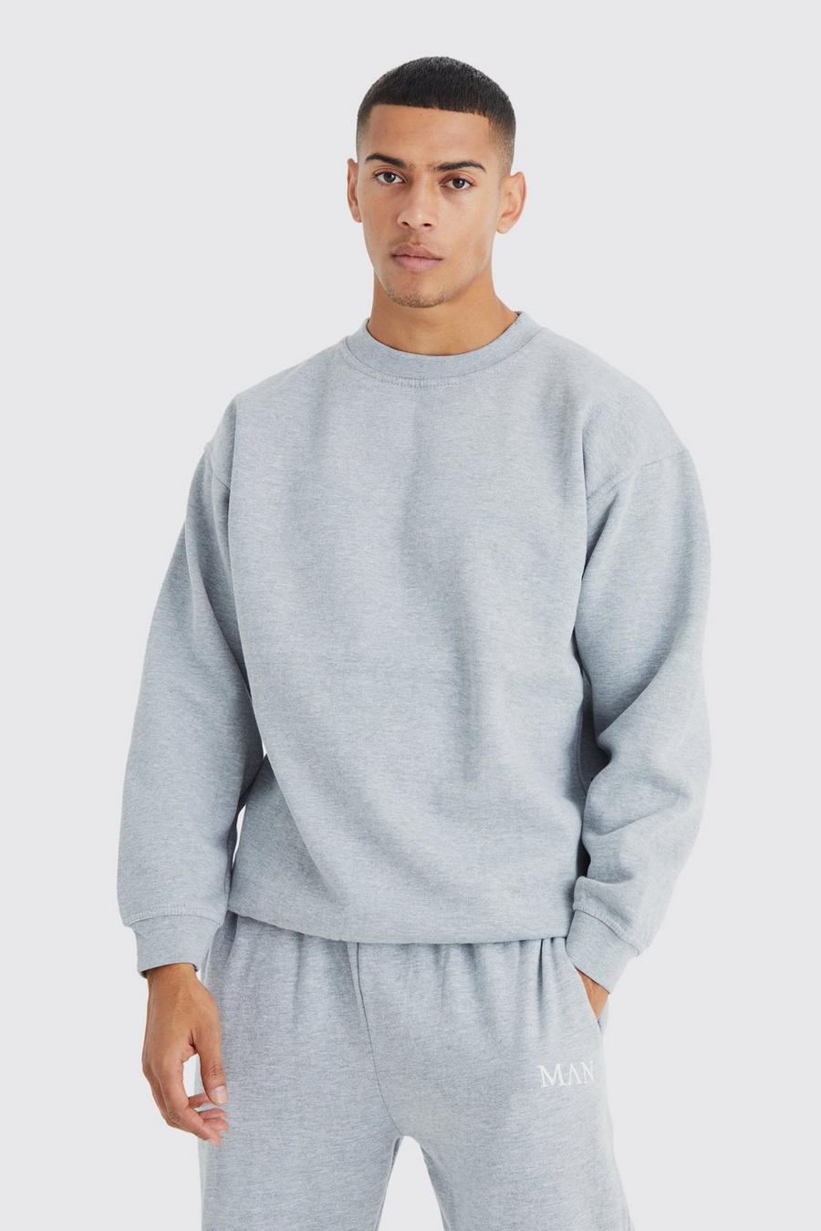 Oversize Basic Sweatshirt, Grey marl