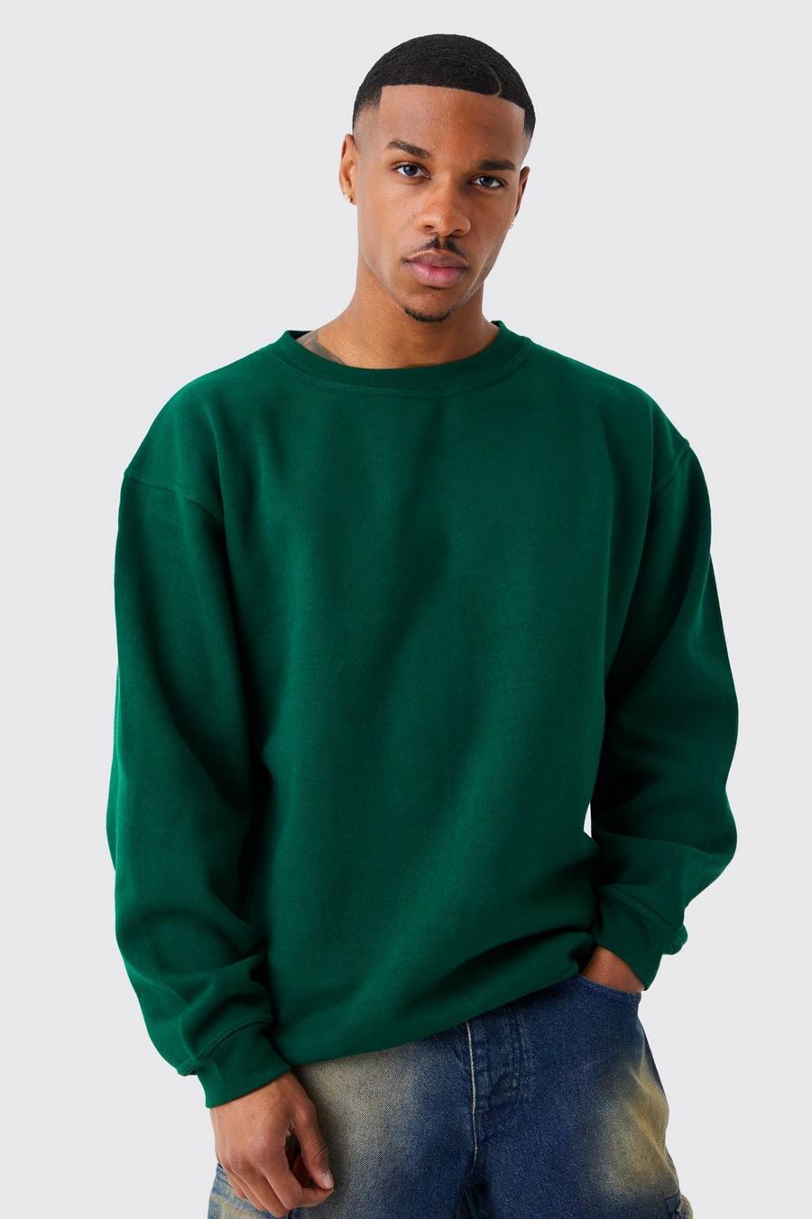 Bottle green grön Oversized Basic Sweatshirt