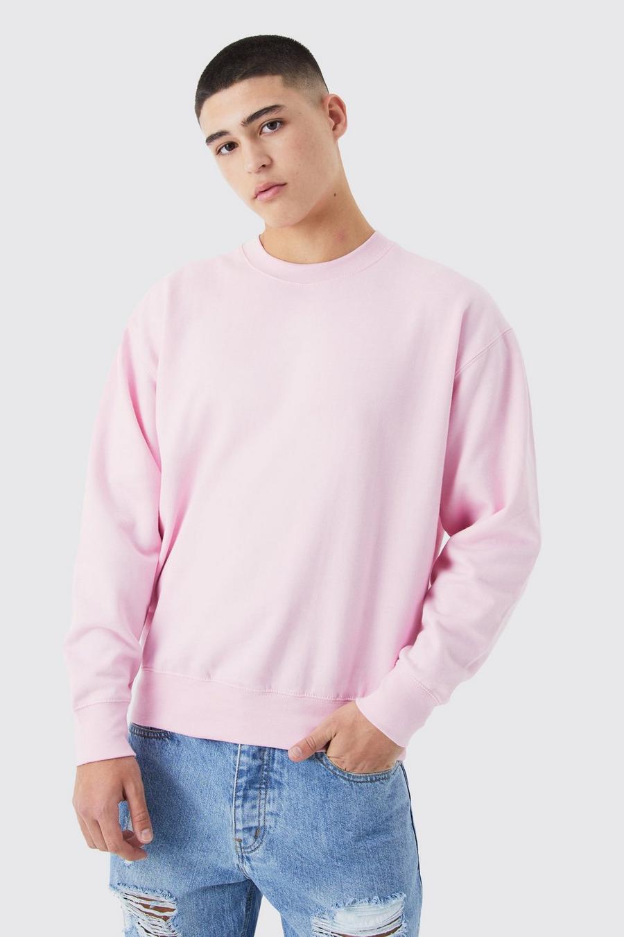 Light pink rosa Oversized Basic Sweatshirt