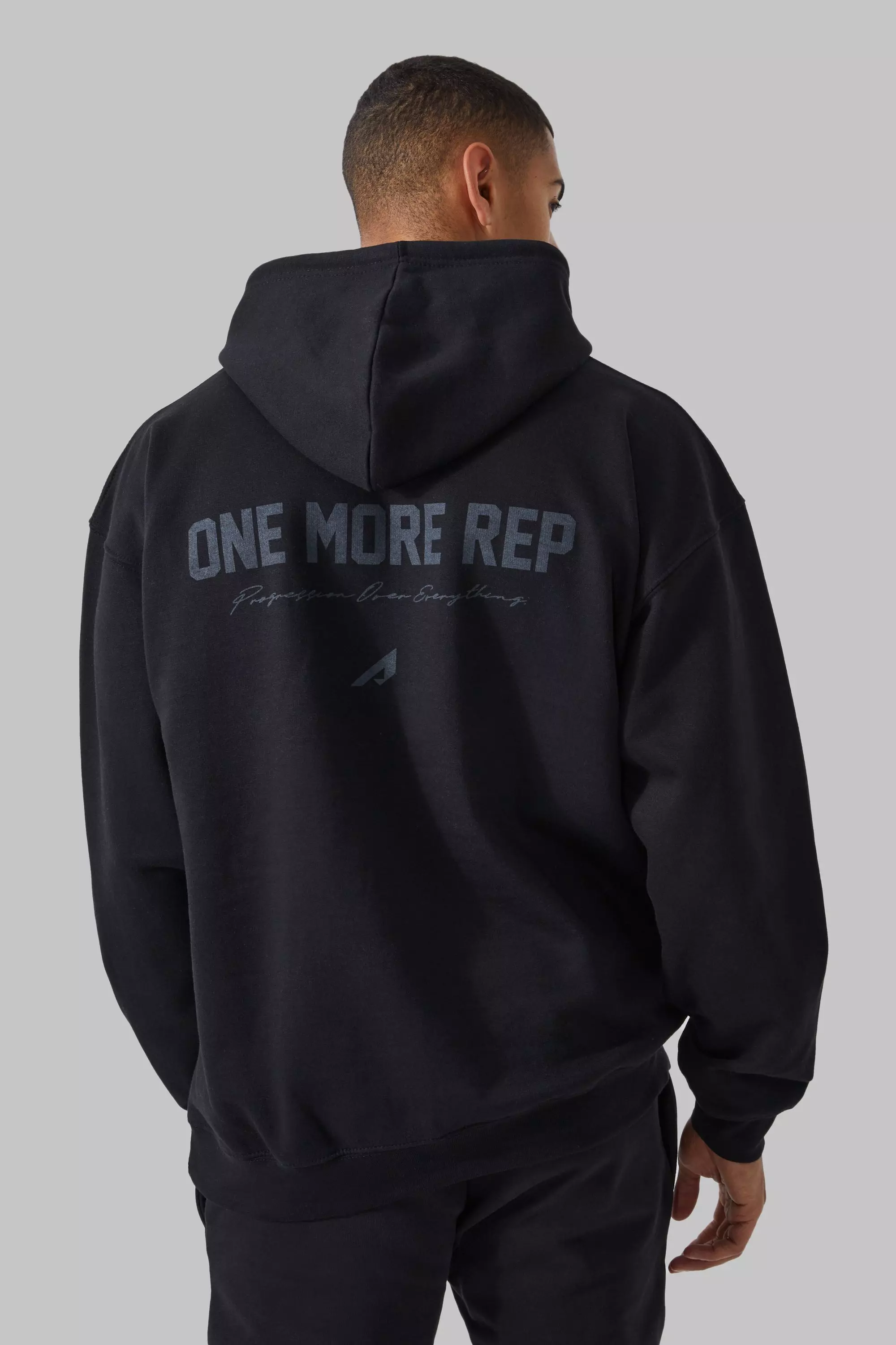 Black Active Oversized One More Rep Hoodie alternative image