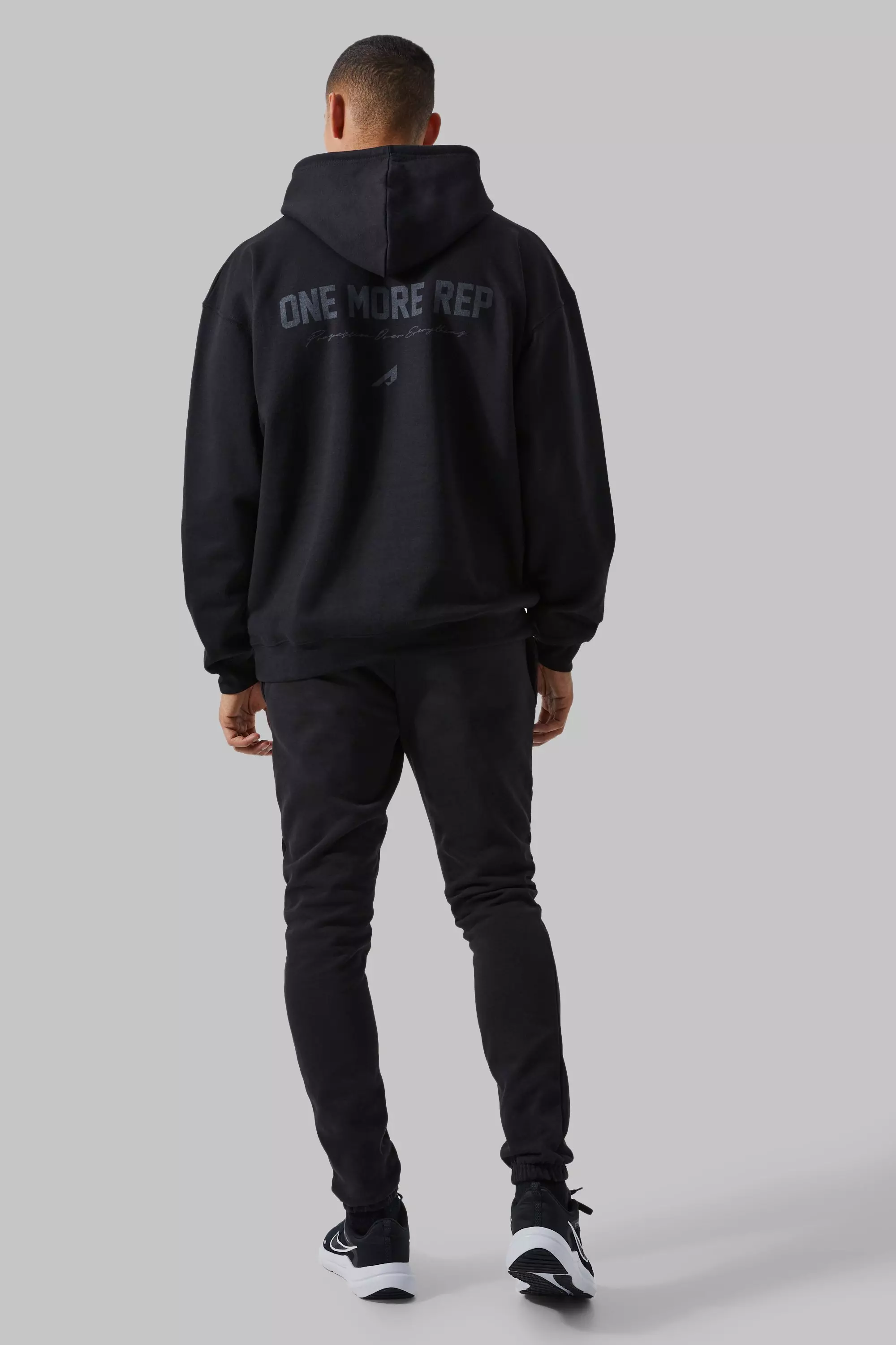 Black Active Oversized One More Rep Hoodie alternative image