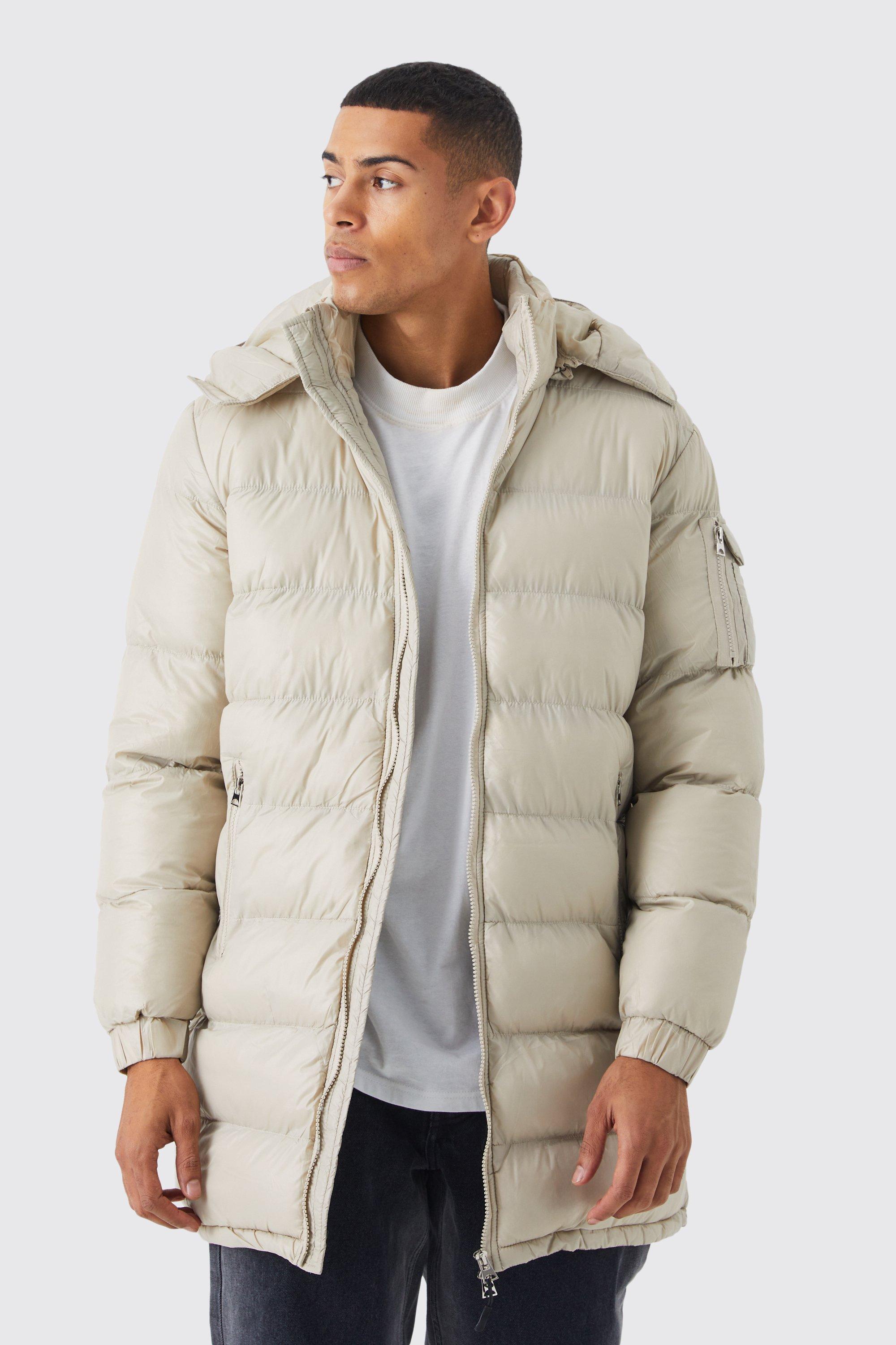 Longline High Shine Padded Puffer With Hood boohoo