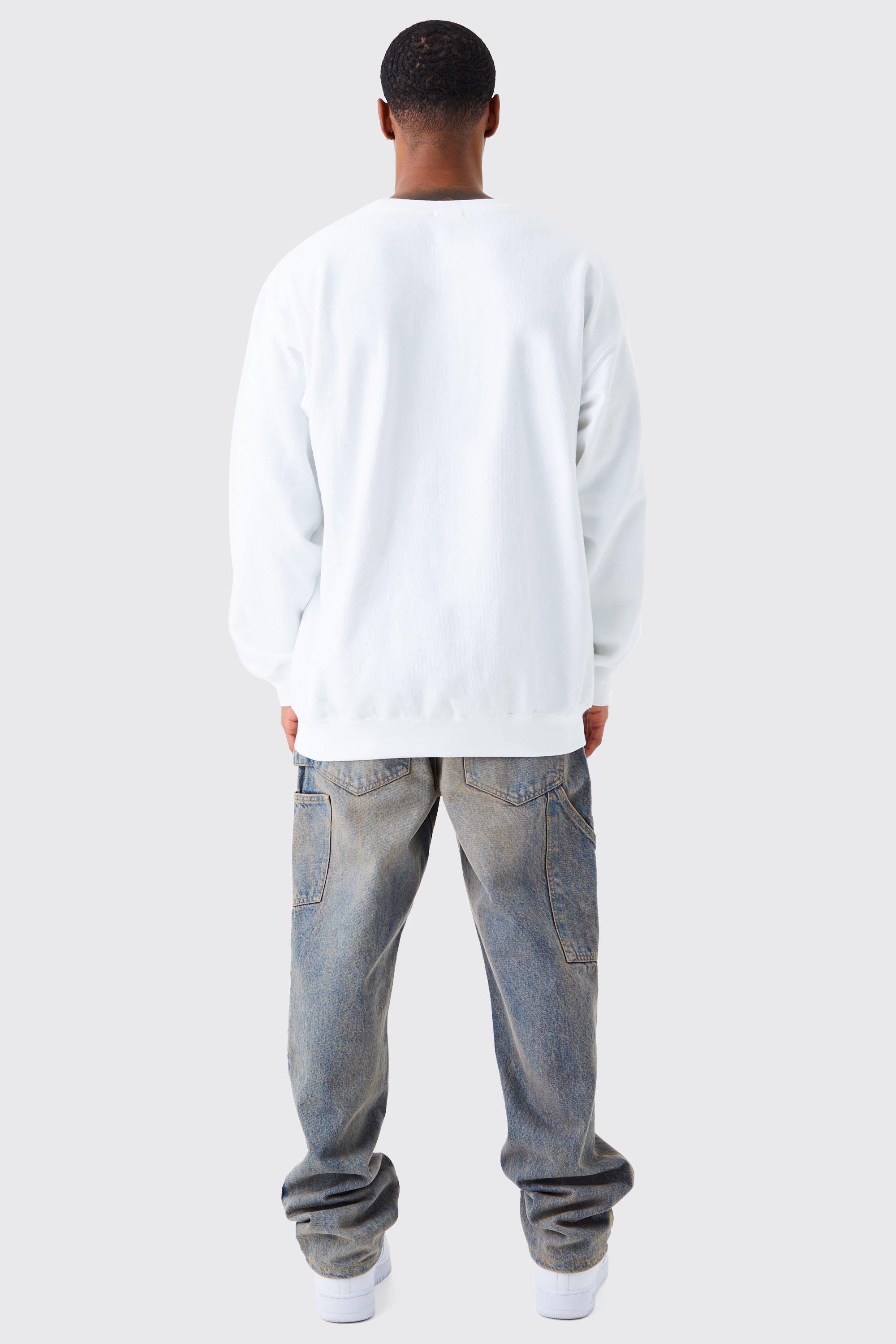 Oversized Homme Skeleton Graphic Sweatshirt