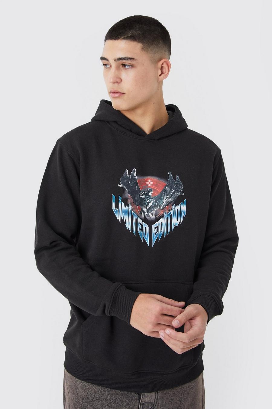 Black Limited Edition Graphic Hoodie image number 1