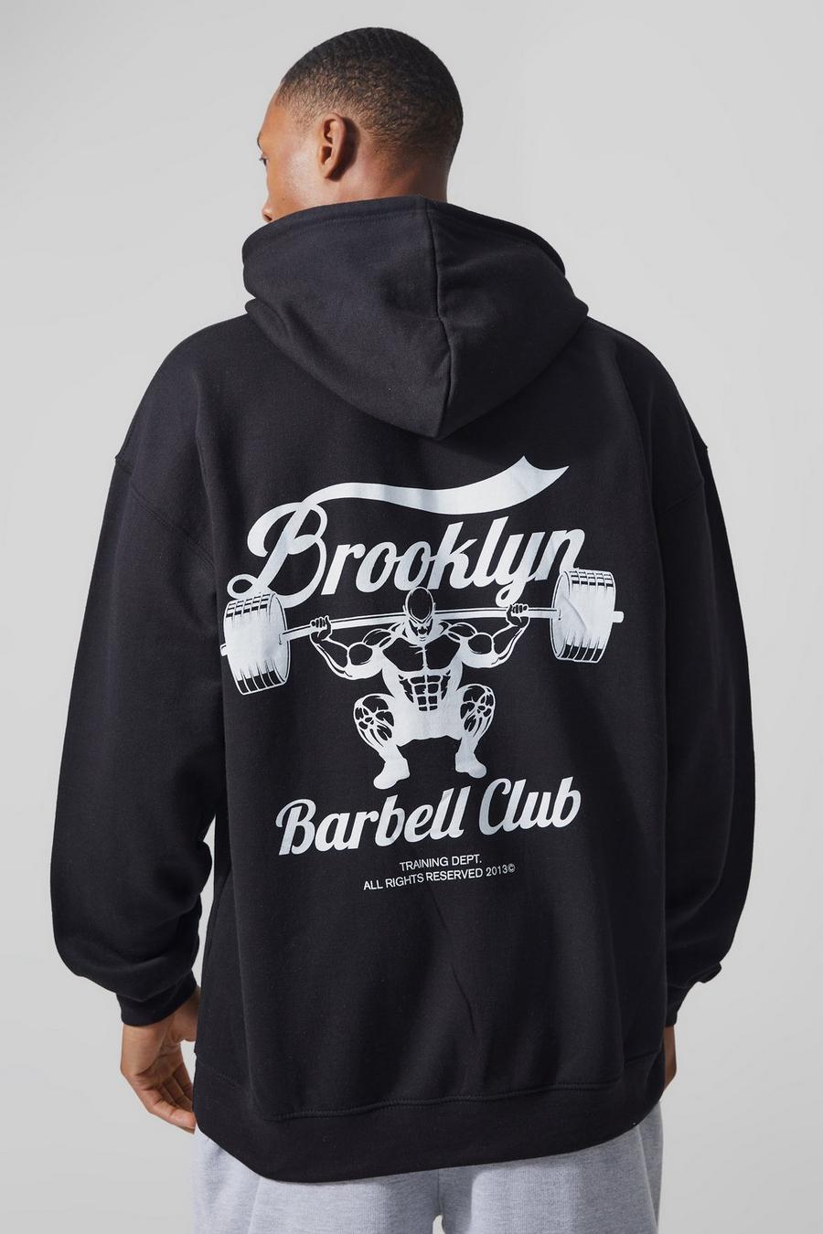 Black Man Active Brooklyn Barbell Club Hoodie