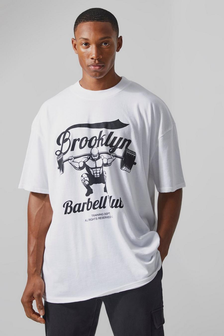 White Man Active Brooklyn Barbell Club T-Shirt image number 1