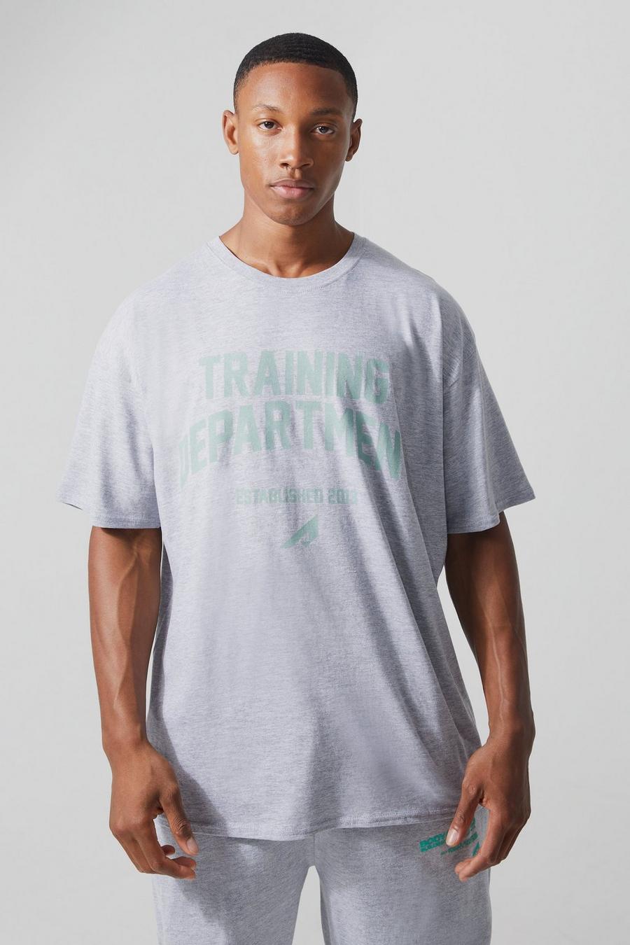 T-shirt Active oversize Training Dept, Grey marl