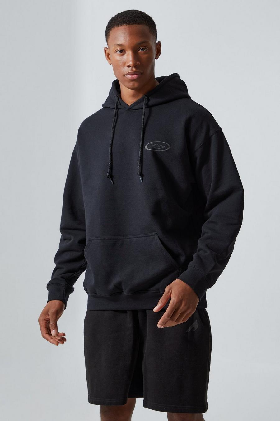 Black Active Oversized Lift Club Hoodie image number 1