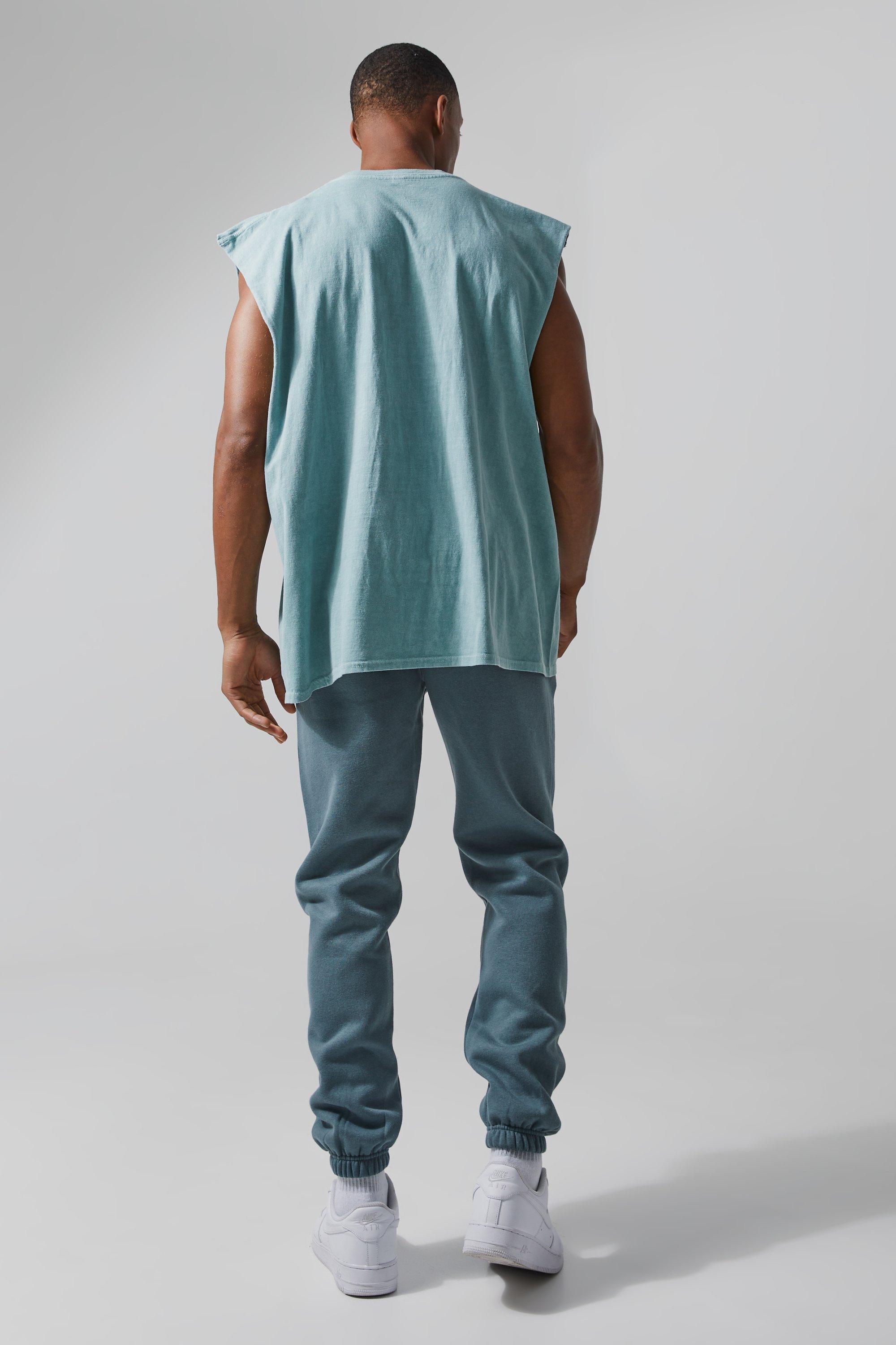 Man Active Oversized Cut Off T-shirt