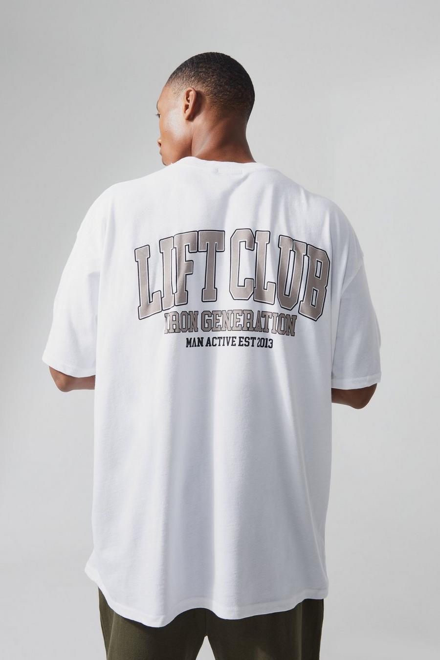 White Man Active  Oversized Lift Club T-shirt
