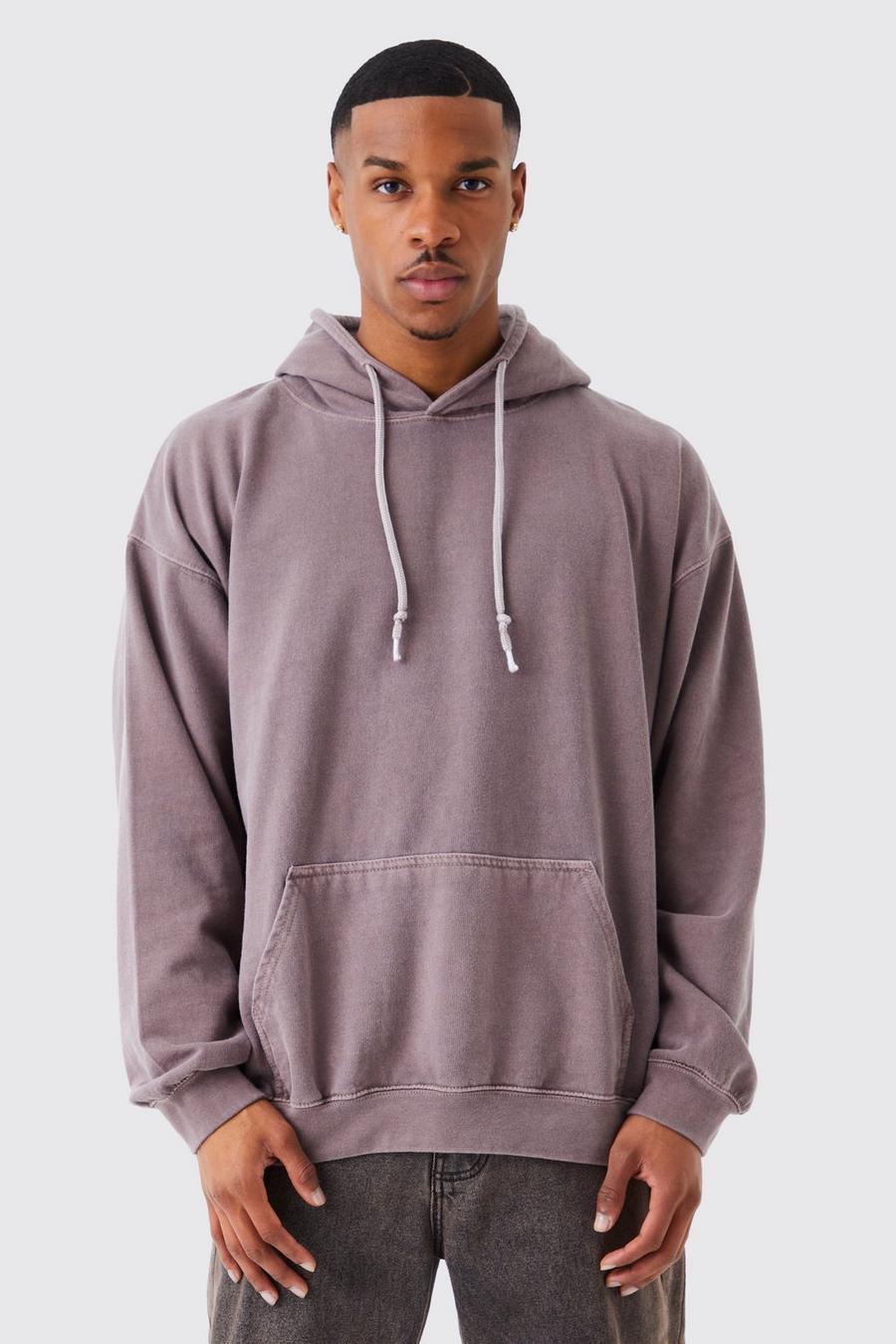 Coffee brown Oversized Washed Hoodie
