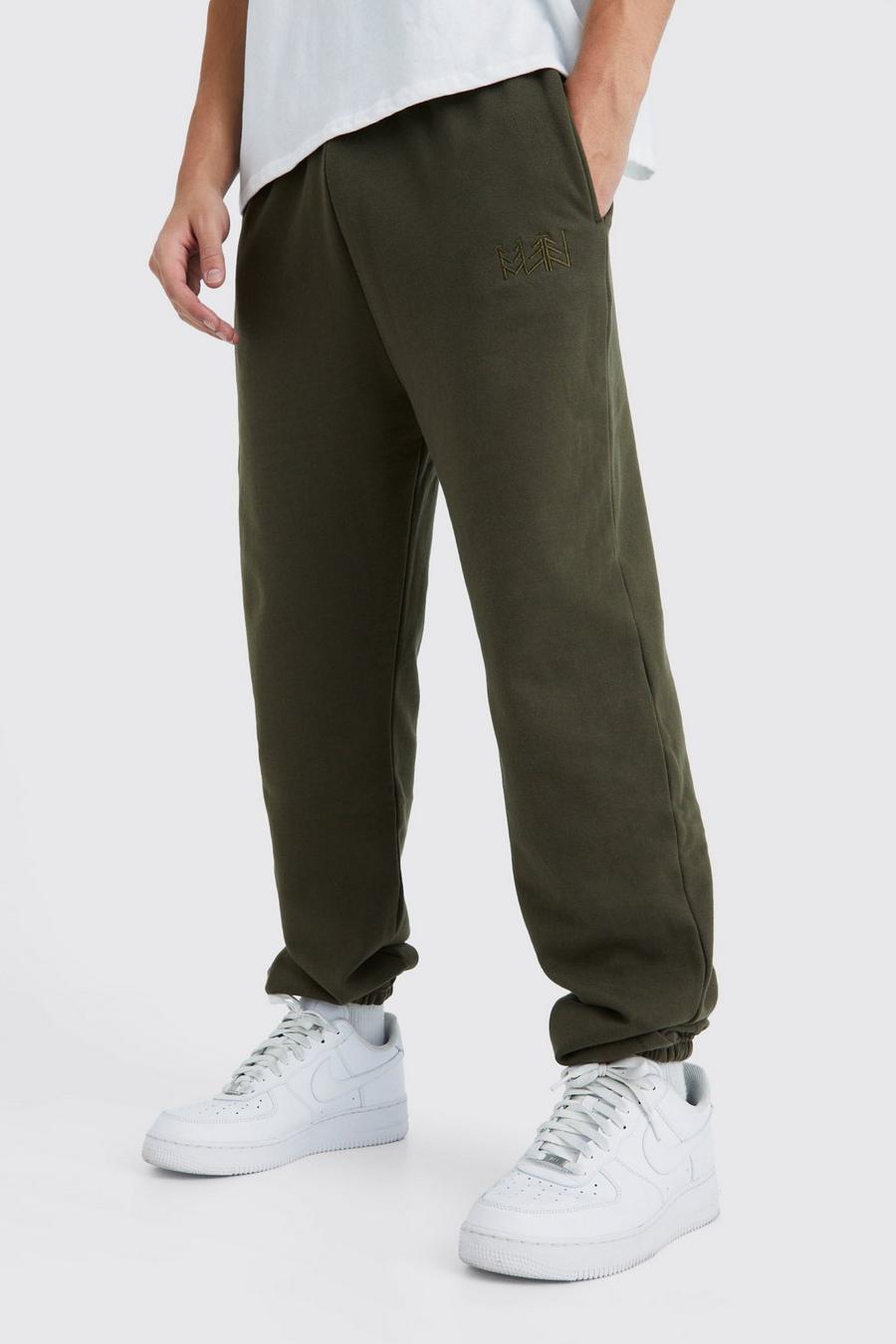 Pantaloni tuta Man Regular Fit con motivi tripli, Khaki image number 1