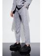 Dark grey High Rise Tapered Textured Marl Trousers