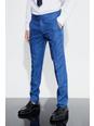 Navy Skinny Fit Marl Suit Trousers