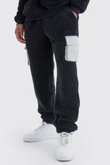 Black Borg Sweatpant With Nylon Cargo Pockets