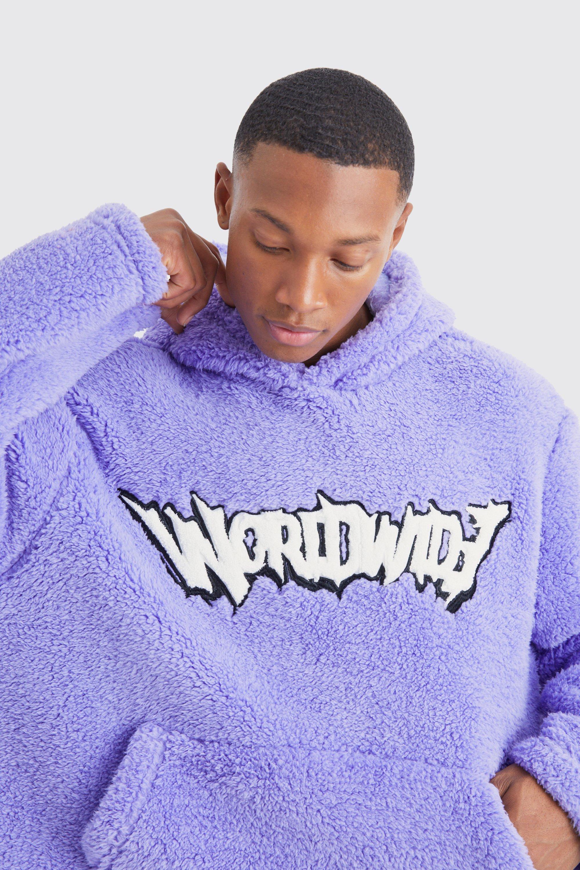 Purple fluffy hoodie new arrivals