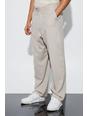 Stone Relaxed Fit Pinstripe Suit Trousers
