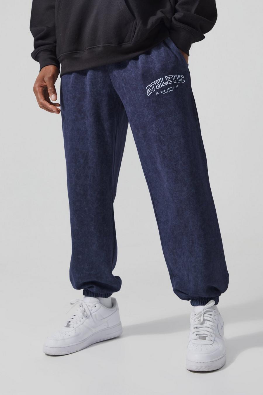 Navy Man Active Oversized Athletic Joggers image number 1