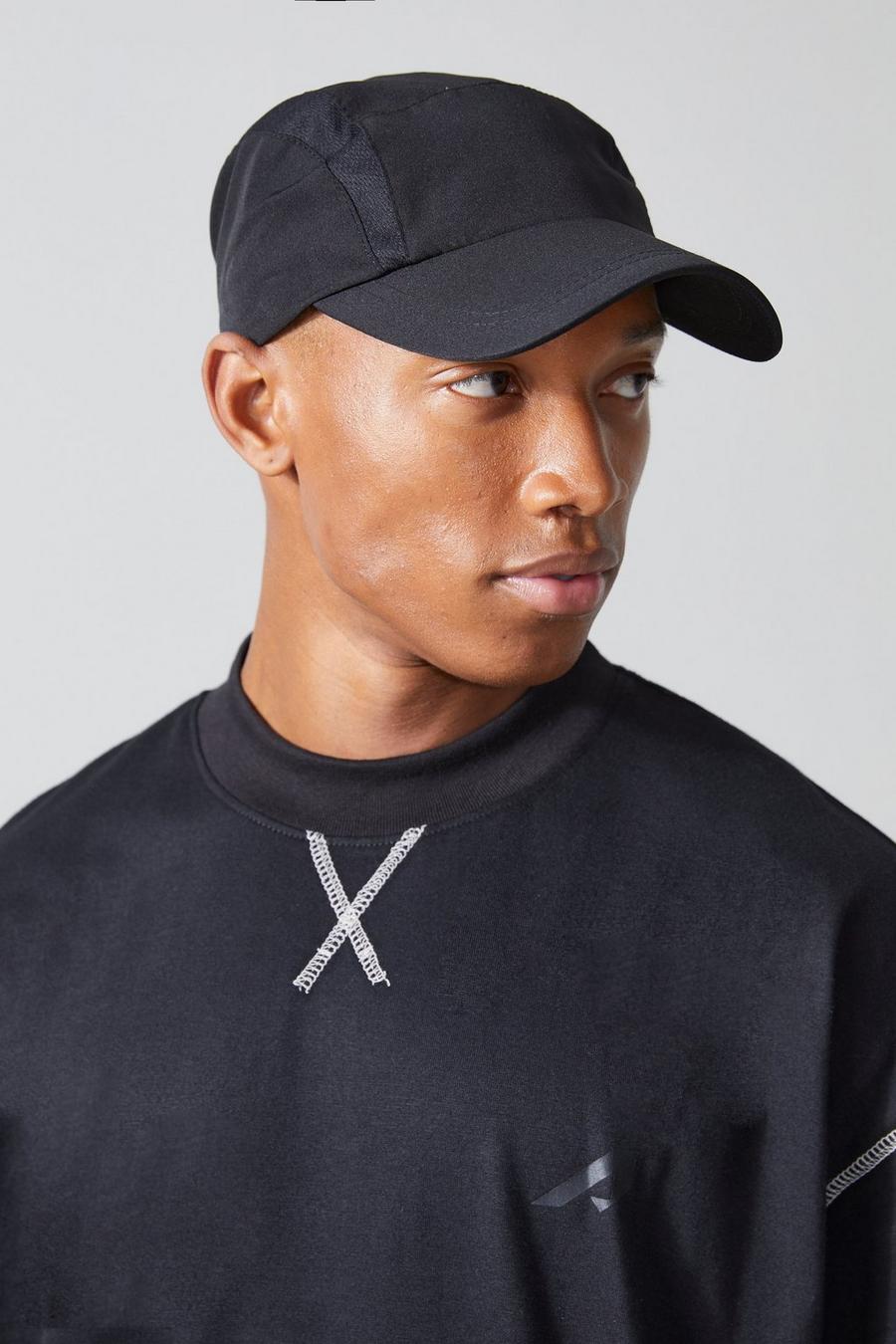 Cappello da baseball Active in rete e nylon con fascette elastiche, Black image number 1