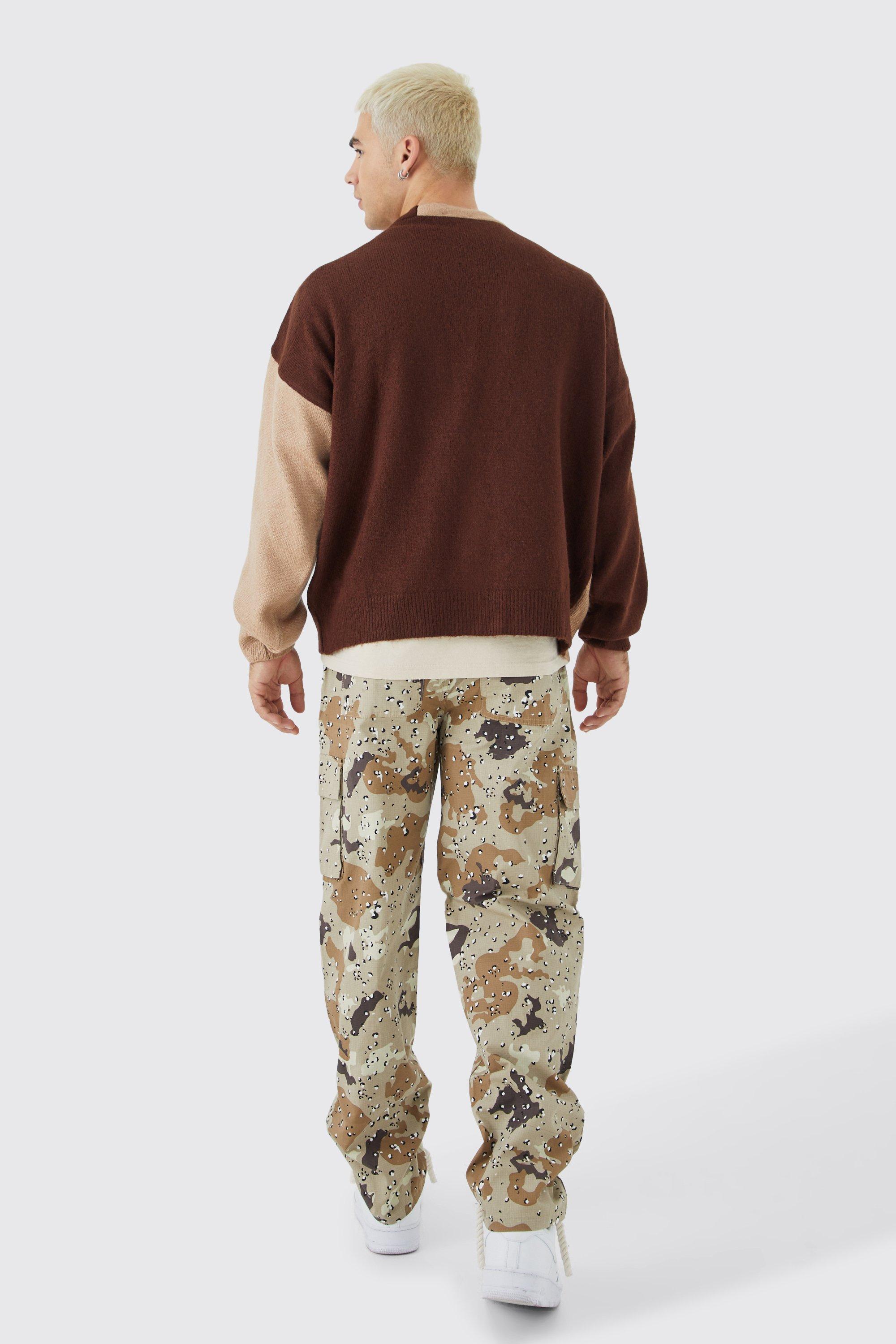 Elasticated camo hot sale trousers