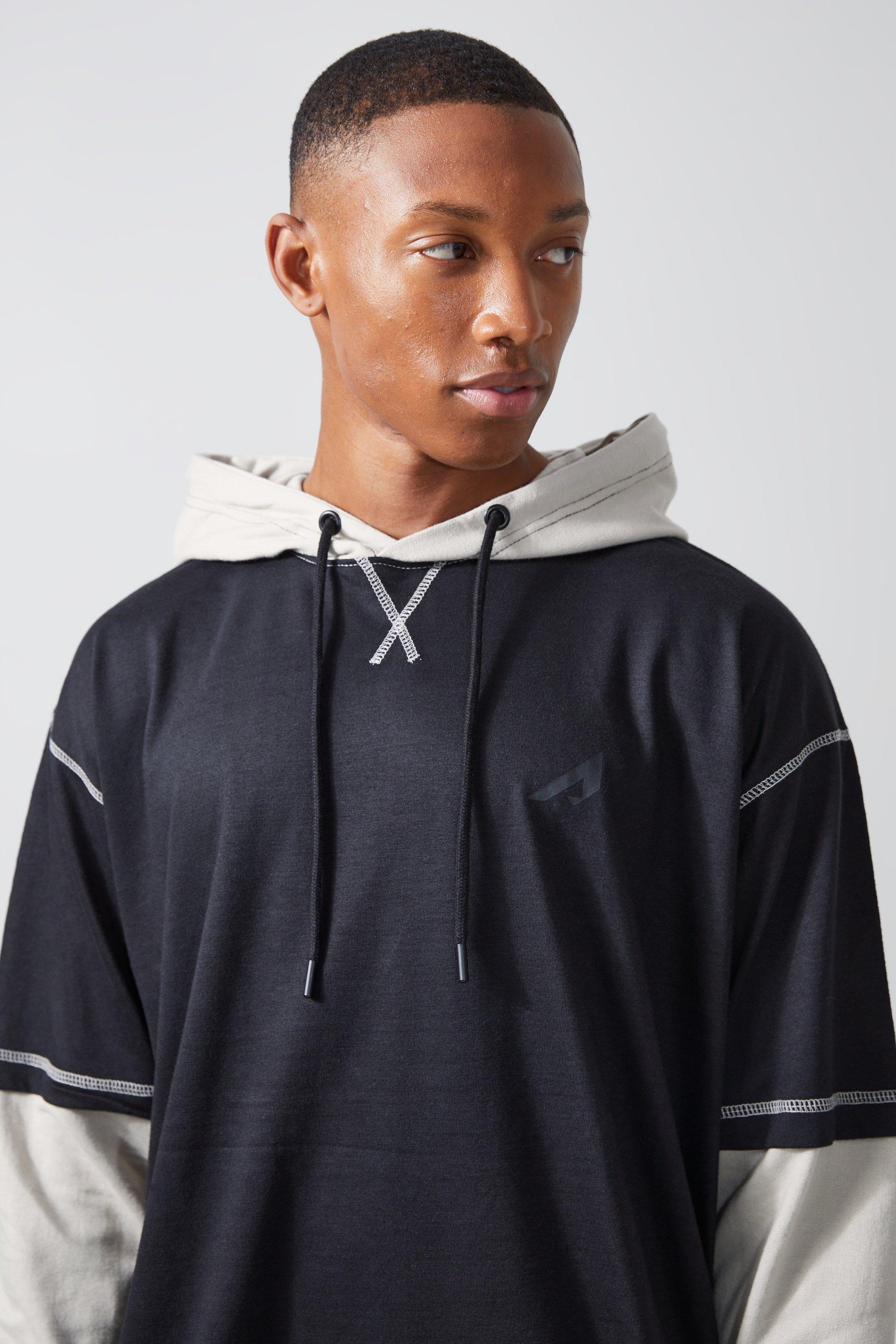 Layered hoodie deals